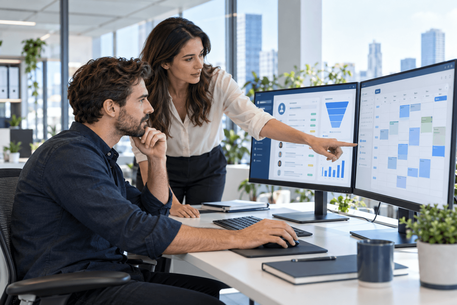Illustrative scene of system integrations work