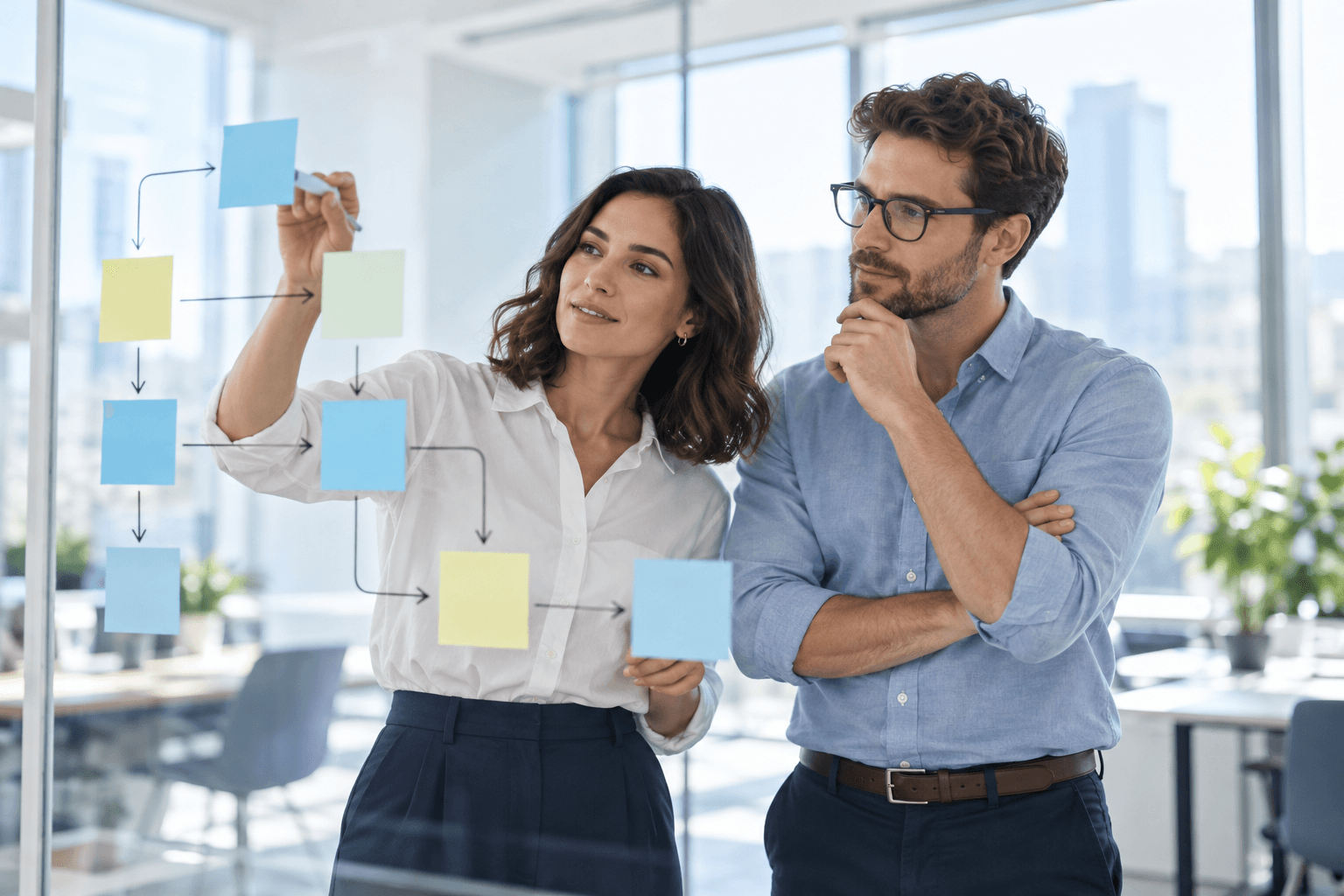 Illustrative scene of workflow automation work